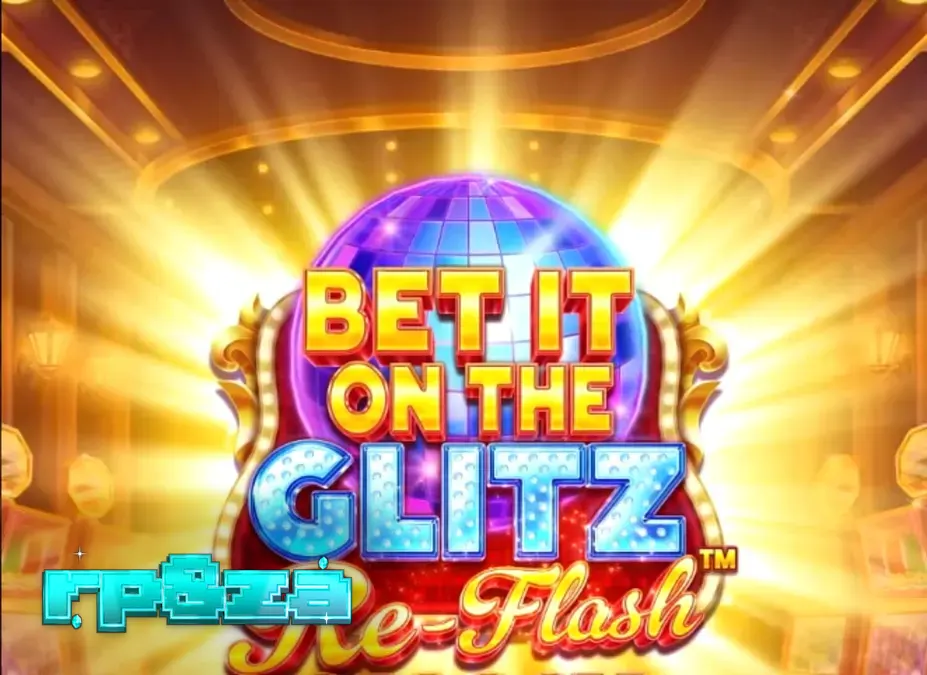 Tampilan visual slot Bet It on the Glitz Re-Flash dengan nuansa neon Vegas.